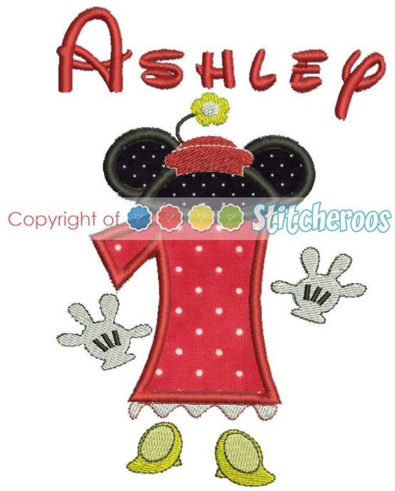 minnie mouse style number 1 cut out small - cifry dekor na den ...