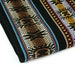 Vintage Fabric Ethnic Woven Black Multicolored Geometric Wool Blend