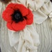 Large Red Poppy Brooch with Beaded Centre. Needle Felted Jewelry. FREE Worldwide Shipping