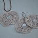 Crotchet Necklace n matching earrings - Tan floral with Bling