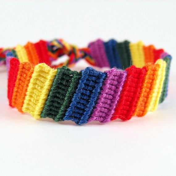 Rainbow Wiggle Micro Macrame Friendship bracelet