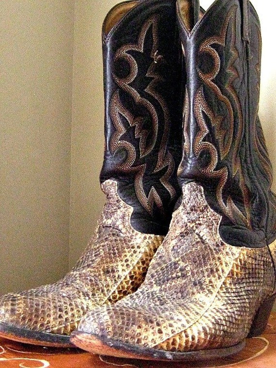 diamond back snake skin boots
