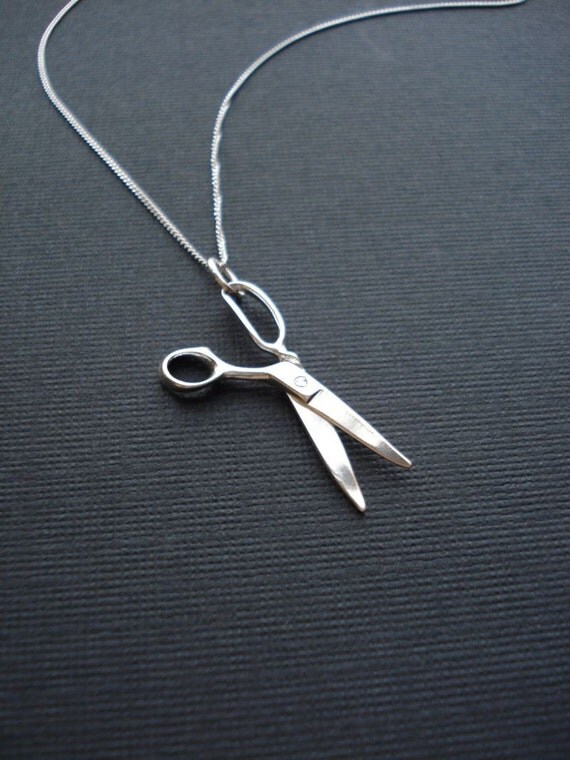 Scissors Necklace In Sterling Silver Tailor Necklace