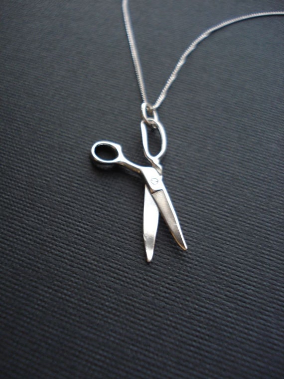 Scissors Necklace In Sterling Silver Tailor Necklace