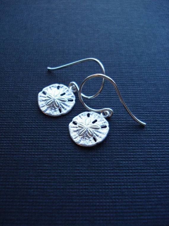 Small Sand Dollar Drop Earrings In Sterling Silver. Sand Dollar ...