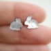 Bunny Earrings Studs, Vintage Glass White, White Studs, Easter, Gift For Her Under 25