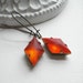Red Dangle Earrings, Christmas Earrings, Long Red Earrings In Antique Brass, Valentine, Drop Earrings