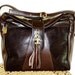 Vintage Brown Leather Tassel Hobo Shoulder Bag Made by LAYN BAGS