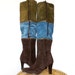 SALE Suede Leather Boots Multi Color Zipper Knee High 5B Made in Italy