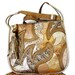 SALE Vintage 80s Bag Snakeskin Patckwork Sharif Leather Hobo Shoulder Bag Embroidered Satchel