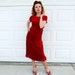 SALE Vintage 80s Red Velvet Dress My Michelle Ruffle Cocktail Evening Party Dress