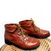 SALE Vintage 80s Brown Leather Boot Ankle Granny Lace Up Boots Earth Spirit Women size 7