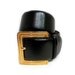 Vintage Black Belt Authentique Genuine Leather Wide Liz Claiborne Gold Brass Buckle Belt