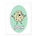 Brown Chocolate Chip Cookie with Eye Patch on Pastel Green