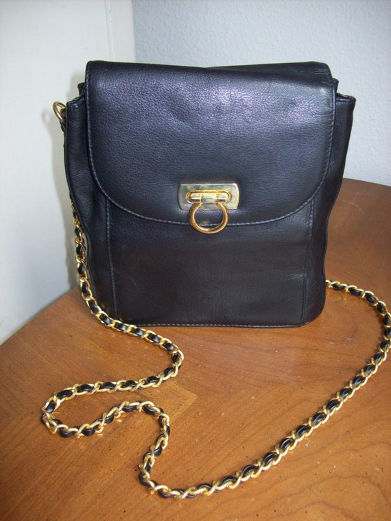 Vintage GIANI BERNINI Black Italian Leather Bag by RetroRealm