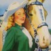 Vintage 50s Cowgirls Square Cork Drink Coasters Set of Three Different Women Riders Horses