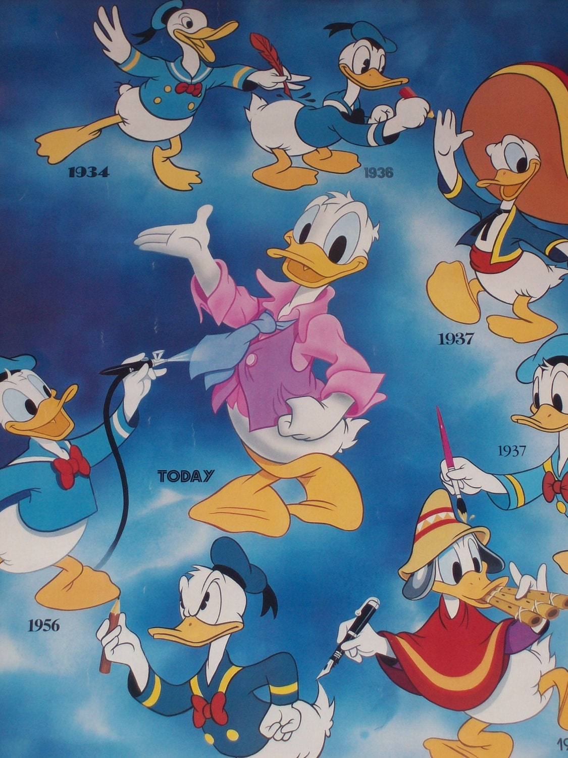 Vintage 1986 DISNEY Poster Donald Duck Through The Years Child - How Old Is Donald Duck? – You Won’t Believe The Answer!