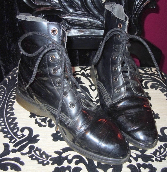 Vintage 1980s Doc Martens Pointy Toe Low Sole Patent Leather