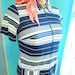 Twenty Dollar SUPER SALE 1960s 4th of July Picnic Sailor Dress - Size M-L