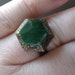 Mystery hexagon locket ring moss green marbled effect Wicca Pagan adjustable