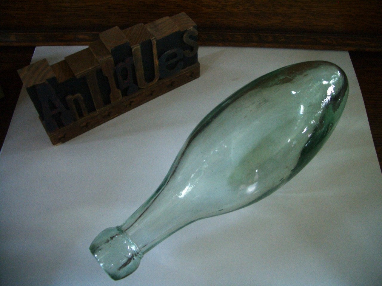 Bottle Antique torpedo bottlesea glass green