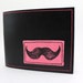 Mustache Billfold Wallet - Black and Pink - Pink is always good this time of year