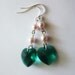 Sailor Jupiter - Emerald Swarovski Crystal Heart Earrings Sterling Silver
