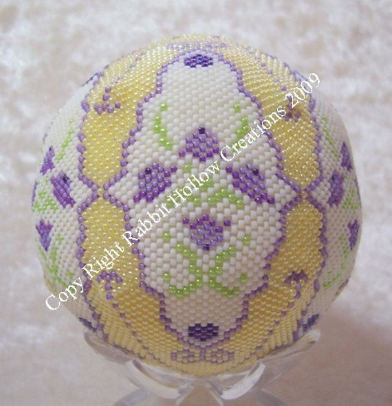 Beaded Globe Thistle Ball or Purse Pattern Digital Download purse diagrams 