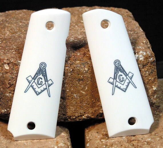 Colt 1911 Acrylic Pistol Grips with Masonic Emblem