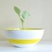 Vintage HUGE Cathrineholm 11" White with Yellow Band Enamel Bowl