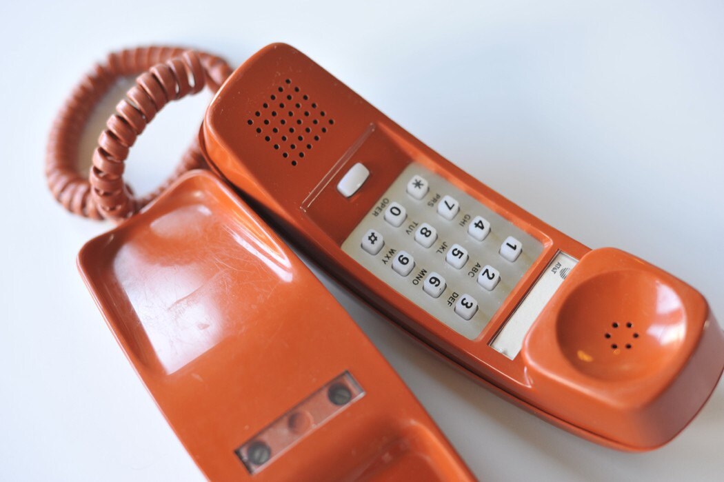 Vintage Bell Trimline Phone in Orange