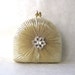 Evening Bag/ Handbag---Gold Embossed Rhinestone Jewel Box Clutch
