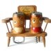 Wooden Salt and Pepper Shakers, Corkscrew, Bottle Opener, York Beach Maine
