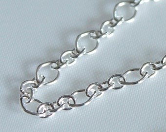 3 feet, Italian Sterling Silver Chain, Two Style Oval Links, M/FIRR050X