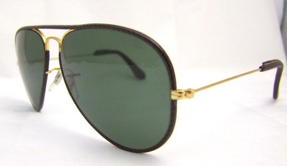 Rare style MENS Ray Ban Leather wrapped Aviator by ifoundgallery