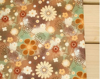 Vintage Brown Floral Cotton, U1094