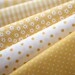 EACH A Half yard, YELLOW Floral, dots, and check Cotton. Set of 5, U2440