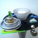ROBERT PALMER, Addicted To Love 45 on CANDLESTICK w/Tealight, Blue, Black, Silver