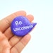 Christmas in July purple uncommon brooch pin polymer clay speech bubble