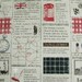 Britain News Paper in Red-Half Yard
