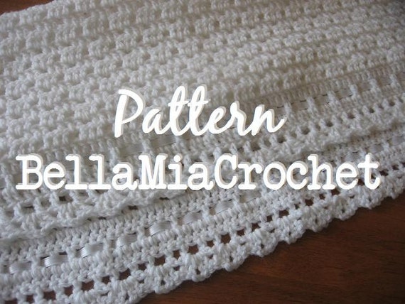 Crochet Baby Blanket Heirloom Christening by bellamiacrochet