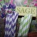 Paper Straws 50 Straws Mixed Colors Purple & White And Green And White