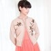 1950s Beaded Cardigan Sweater - Vintage 50s Neutral Tan Pure Lambs Wool Sweater - M / L