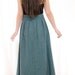 Wool Maxi Skirt - Vintage Gray and Turquoise Skirt with Check Pattern - M / L