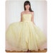 Vintage 1950s Dress - 50s Yellow Chiffon Dress - Party Prom Dress - S