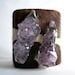 Clearance Sale - price marked is 30% off -leather cuff bracelet - blonde and brown hair on hide cuff with amethyst size 1