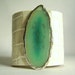 reserved for Renae - leather cuff bracelet - white alligator embossed with agate size 2
