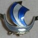 REDUCED - Aksel Holmsen Sterling/Enamel Viking Ship Brooch/Pin (B-2-1)