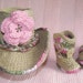 Baby Cowboy Hat and Boots Tan and Camo Newborn and beyond