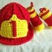 Firefighter Baby Helmet And Boots Newborn to 24 Months or 2T You Pick The Colors and Size
